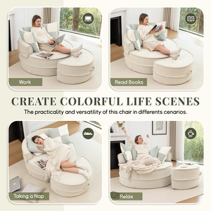 Silla Nube Contemporánea Desmontable con Otomana para Apartamentos y Vestíbulos de Hotel, Solución de Embalaje Compacta y Fácil de Transportar - Product Image 4