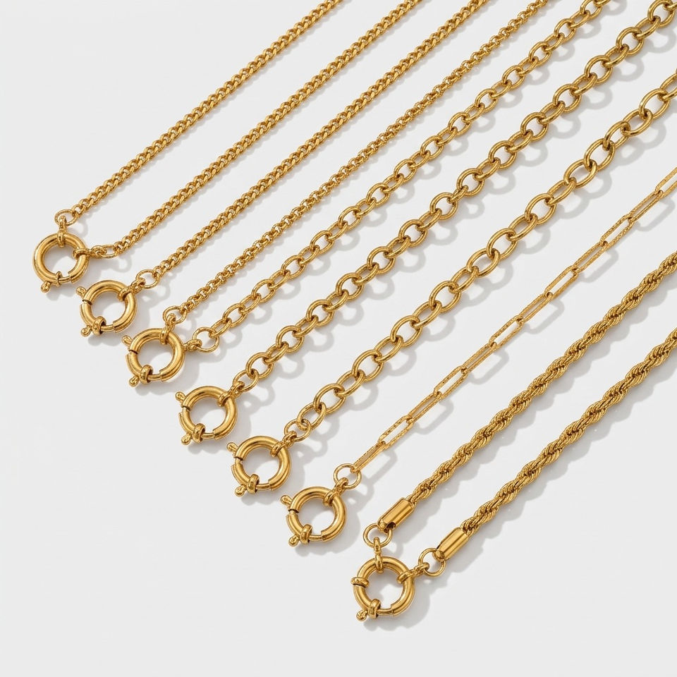 Stainless Steel Chain DIY Jewelry Making Gold Tone Necklace Chain ...