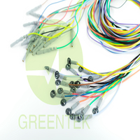 Greentek Electrodes réutilisables EEG Cup 10 mm de diamètre Fil de plomb en chlorure d'argent/argent pour EEG, EMG, ECG,