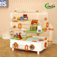 Cage de Luxe Spacieuse en Plastique Écologique pour Hamster, Ensemble Complet Villa Géante Ours Doré, Fournitures pour Petits Animaux