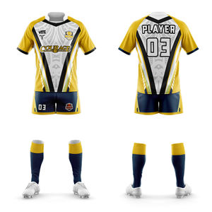 Maillots de football tendance et personnalisés 100% polyester antibactériens à séchage rapide, design unique, kits de football pour l'école et les amateurs - Product Image 3