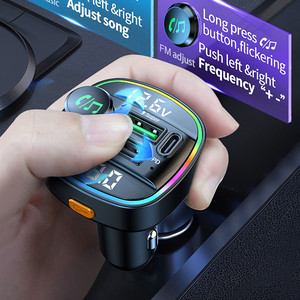 Coloré BT 5.0 <span class=keywords><strong>USB</strong></span> <span class=keywords><strong>chargeur</strong></span> de <span class=keywords><strong>voiture</strong></span> <span class=keywords><strong>Type</strong></span> <span class=keywords><strong>C</strong></span> <span class=keywords><strong>chargeur</strong></span> rapide de <span class=keywords><strong>voiture</strong></span> transmetteur FM lecteur mains libres récepteur Audio adaptateur de musique MP3 - Product Image 4