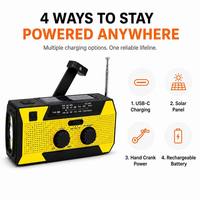 Radio NOAA con Alerta Meteorológica, Manivela Solar, Banco de Energía Recargable de 5000mAh, Linterna LED, Kit de Emergencia Portátil para el Hogar