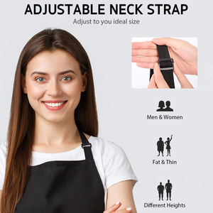 Delantal unisex lavable <span class=keywords><strong>de</strong></span> 2 bolsillos con estampado personalizado Delantales Peluquería Chef Cocina Fabricación BBQ Dibujo - Product Image 4