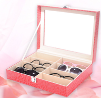 Boîte de rangement grande capacité pour lunettes de soleil, présentoir de luxe pour lunettes, tiroir de rangement en cuir pour lunettes de soleil
