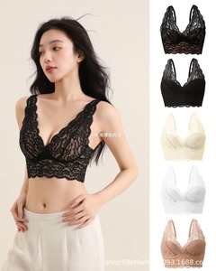 Sexy da donna in pizzo <span class=keywords><strong>bianco</strong></span> Lingerie senza cuciture <span class=keywords><strong>reggiseno</strong></span> senza fili intimo Sexy Bralette <span class=keywords><strong>reggiseno</strong></span> Crop Top Push Up <span class=keywords><strong>reggiseno</strong></span> per le donne - Product Image 2