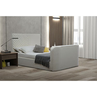 Westminster Modernes TV-Bett Elegante Samt polsterung Massivholz-Hebe mechanismus Einfache TV-Installation King Queen Double