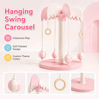 Manège à tasses blanc et rose, équipement de jeu sensoriel intérieur/extérieur pour enfants, idéal pour les fêtes et la location d'événements