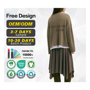 Suéter con Certificación BSCI, Fábrica de Suéteres, Logotipo Personalizado, Suéter de Punto Jacquard con Letras Vintage, Informal, Ajustado, para Mujer, Invierno - Product Image 1