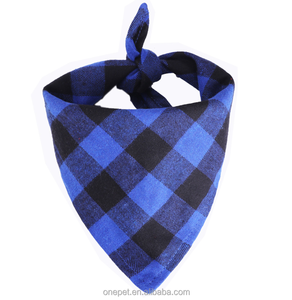 Asciugamano a triangolo per animali domestici sciarpa a quadri di cotone medio grande per cani bandane collo - Product Image 5
