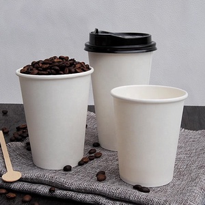 Gobelets à café jetables écologiques biodégradables de qualité alimentaire à paroi simple avec revêtement PE, logo personnalisé pour boissons chaudes - Product Image 1