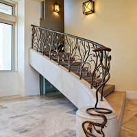 Rampe d'escalier moderne en fer forgé pour escalier en colimaçon, balustrade de balcon, fabricant sur mesure
