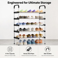 Meuble à chaussures multi-niveaux simple et modulable pour entrée, grande capacité avec rangement