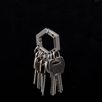 TGZUO Porte-clés hexagonal en titane, utilitaire, EDC, pendentif multi-clés, utilisation facile, porte-clés de voiture