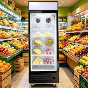 <span class=keywords><strong>Congelador</strong></span> de Exhibición para Supermercado a <span class=keywords><strong>Precio</strong></span> de Fábrica -18°C ℃   Hasta -25 ℃   <span class=keywords><strong>Vitrina</strong></span> <span class=keywords><strong>vertical</strong></span> congeladora para exhibir durian congelado - Product Image 3