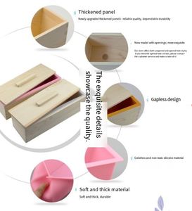 Rectangle Loaf <b>Soap</b> Silicone Mold With Wooden Box DIY Handmade <b>Soap</b> Making Set Wholesale - Product Image 6