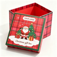 Boîtes cadeaux en papier de Noël personnalisables avec poignée robuste, ruban élégant, logo et taille personnalisés, boîte cadeau en papier de Noël vide
