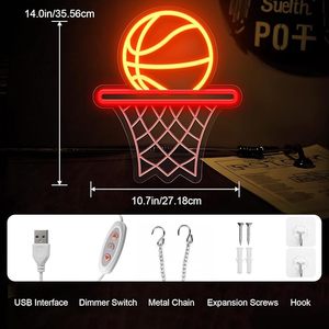 Basketball Neon <b>Sign</b> LED Neon Light USB Powered for Wall Decor Dimmable Neon <b>Sign</b> for Living Room Bedroom Man Cave - Product Image 2