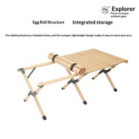 Table de pique-nique d'extérieur Explorer, table pliante en bois de hêtre pour parc et plage, portable pour le camping en voiture, modèle TXZ-051705180515