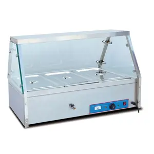 Commercial Stainless Steel 3 1/1 GN Pan Electric Soup Pool Bain Marie with Glass Door Buffet Heater