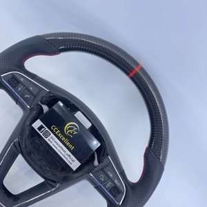 Volante de Cuero y Fibra de Carbono Real Personalizado CCExcellent para <span class=keywords><strong>Seat</strong></span> <span class=keywords><strong>Leon</strong></span> Cupra ST MK3 Ibiza Toledo Ateca Arona Alhambra - Product Image 4