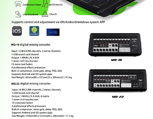 Mansender OEM High Performance 22-Kanaals Digitale Audio Mengtafel Kwaliteit Precisie Live Geluidsmixing Hot Sale MQ-22 - Product Image 4