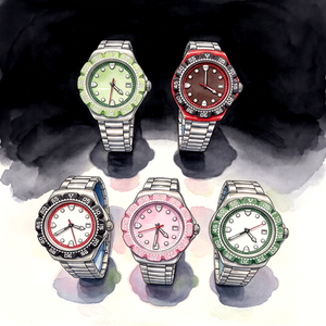 Montre-bracelet à quartz tendance, boîtier en alliage, bracelet en acier inoxydable 20 mm, verre acrylique, cadran à aiguilles 46 mm, chiffres arabes, affichage de la date pour - Product Image 1