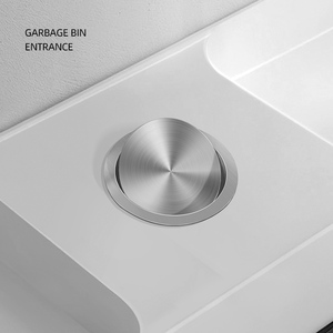 Built-In Bathroom Toilet Waste <strong>Bin</strong> <strong>Cover</strong> with Rolling Lid 304 Stainless Steel Space Saving Design - Product Image 2