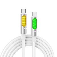 Kabel USB Type-C 2m PD 240W Super Fast Charging Terbaru dengan Lampu Indikator untuk Transfer Data Ponsel