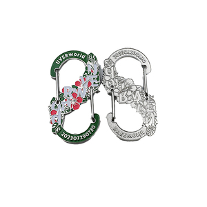 Customized Enamel Epoxy Flowers Wholesale Carabiner Clip <b>S</b> Shape Double Sides Carabiner Snap <b>Hook</b> Double Action Carabiner - Product Image 4