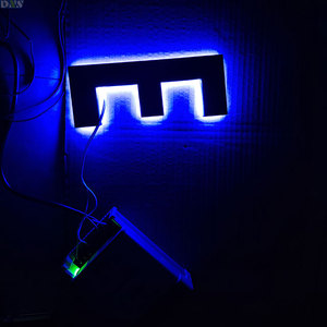 Led cạnh Acrylic nhà hàng ký với màu đen xe sơn chữ và màu xanh trở lại ánh sáng cho cửa văn phòng trang trí cho công ty sử dụng - Product Image 6