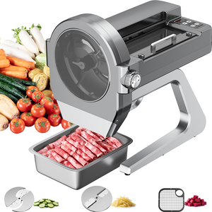 Coupe-<span class=keywords><strong>légumes</strong></span> et fruits 300W à bac profond, avec poussée automatique des aliments, lame en acier inoxydable, robot culinaire pour usage commercial en cuisine, préparation alimentaire - Product Image 6