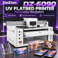 Printer UV Flatbed DZ-6090 XP600 On-Demand untuk Pencetakan Panel Dekoratif 60x90cm dengan Meja Vakum, untuk Produk Akrilik dan Kayu Kustom