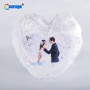 Forme de coeur confortable Sublimation doux en peluche taies d'oreiller blancs impression personnalisée taie d'oreiller - Product Image 3