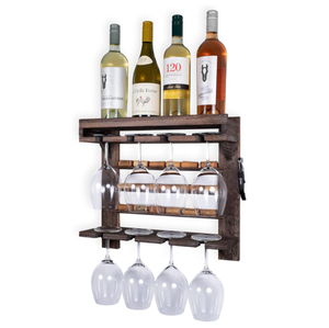 Ingrosso personalizzato a parete retrò in legno espositore per vino in sughero con portaoggetti in vetro - Product Image 2