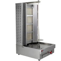 Machine à shawarma au gaz à 4 brûleurs, rôtissoire verticale commerciale pour kebab, poulet, bœuf, agneau et brochettes de légumes