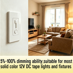 Regulador <span class=keywords><strong>de</strong></span> intensidad Hooanke <span class=keywords><strong>de</strong></span> pared AC110V a DC12V con controlador integrado, regulador <span class=keywords><strong>de</strong></span> intensidad para tira <span class=keywords><strong>de</strong></span> luz LED <span class=keywords><strong>de</strong></span> 12V DC integrado <span class=keywords><strong>de</strong></span> 60W, certificado ETL, OEM/ODM - Product Image 5
