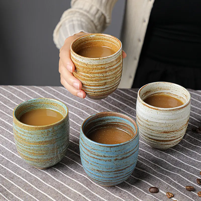 200ML Creative Hand-painted Glaze Saudi Arabia Coffee Retro Tea Cup Large Ceramic Master Personal Water Cup Coarse pottery Cup