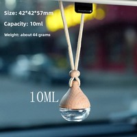 Diffuseur de voiture suspendu 6 ml avec bouchon en bois, flacon en verre, désodorisant d'air aux huiles essentielles, parfum automobile pour rétroviseur, logo personnalisé OEM