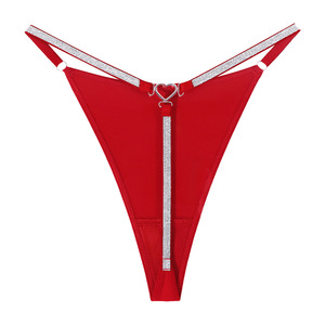 Intimo Sexy e Romantico con Decorazione a Nastro Argentato e Diamanti, Perizoma da Donna Comodo a Vita Bassa Disponibile - Product Image 4