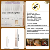 Bougies LED électriques sans flamme OTHC ML01, lot de 12, alimentées par piles, avec télécommande et effet de flamme vacillante, baguette magique pour usage extérieur