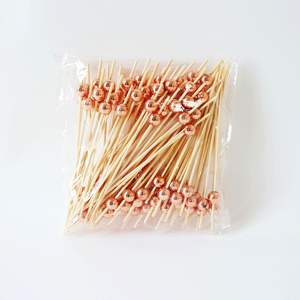 J & <span class=keywords><strong>M</strong></span> 100 buah stok pesta tusuk gigi bambu tusuk gigi emas mawar berkilau buatan tangan 100 hitungan untuk pesta Bar & mutiara - Product Image 4