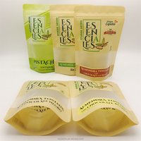 250g 500g impression personnalisée fenêtre mate en plastique de qualité alimentaire café bonbons sacs d'emballage à fermeture éclair debout pochette à fermeture éclair