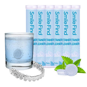 Smile Find CE Flavor Night Guard Denture Aligner Limpieza 30 Flavor Peach Minty Retainer Cleaner 120 Tabletas - Product Image 1