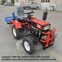 Mini tracteur multifonctionnel de 15 CV, léger et flexible, pour petites exploitations agricoles