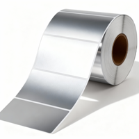 Étiquettes en PET argent mat 25x40mm, papier imperméable, rouleau d'autocollants pour imprimantes Zebra et badges à bouton - Promotion
