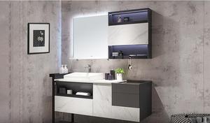 Meuble-lavabo mural moderne en mélamine à grain de bois simple avec miroir intégré pour salle de bain, idéal pour la maison et l'hôtel - Product Image 5