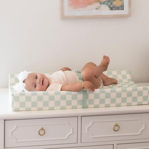 Tapis à langer pour bébé Ok100, motif à carreaux, imperméable, tapis de massage pour nouveau-né - Product Image 1