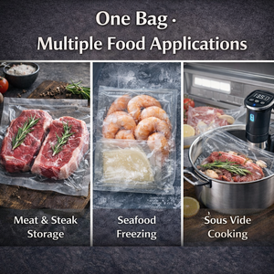 Rouleaux de scellage <span class=keywords><strong>sous</strong></span> <span class=keywords><strong>vide</strong></span> gaufrés sans BPA compatibles <span class=keywords><strong>FoodSaver</strong></span> PA/PE 7 couches co-extrudées pour viande et fruits de mer - Product Image 3