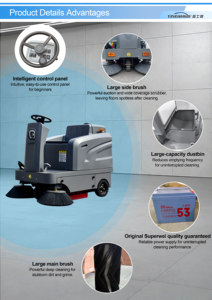 Autolaveuse autoportée neuve avec brosse pour le nettoyage des sols – Économe en énergie et écologique, machine de voirie à batterie - Product Image 3